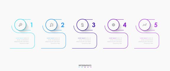 Wall Mural - Vector Infographic label design template with icons and 5 options or steps. Can be used for process diagram, presentations, workflow layout, banner, flow chart, info graph.