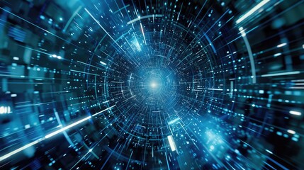 Futuristic Data Stream in Digital Cyberspace