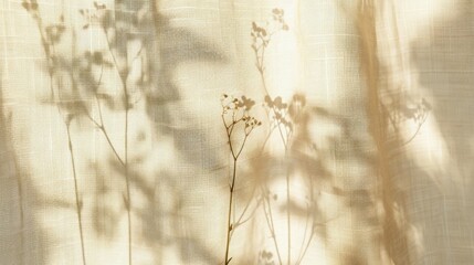 Poster - Floral Shadows on Sheer Fabric