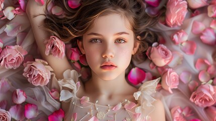 portrait of a woman with flowers