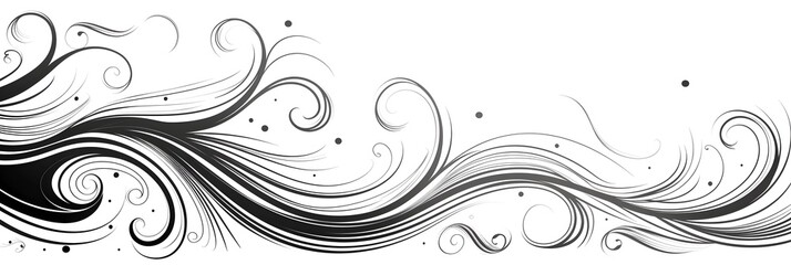 Canvas Print - Elegant Monochrome Doodle Swirl Graphic Design