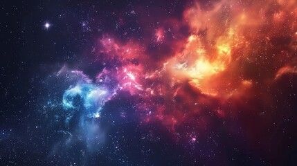 Wall Mural - colorful space galaxy cloud nebula with bright stars and cosmic dust, supernova background, astronom