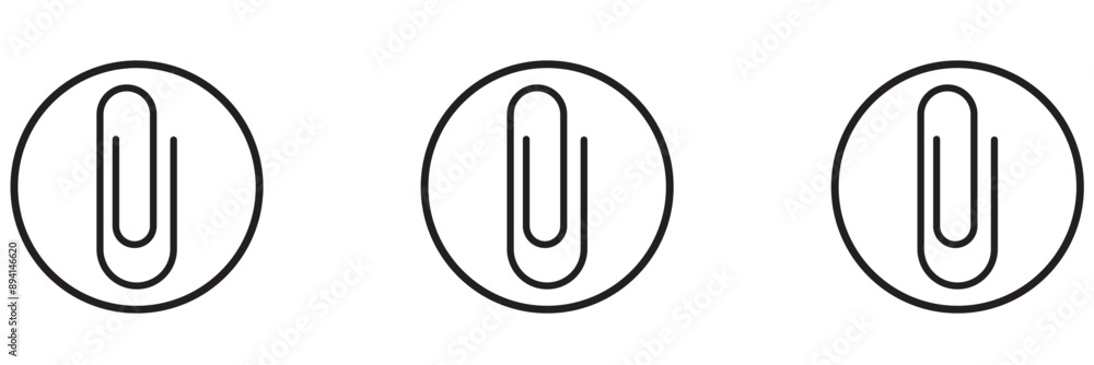 link icon, paperclip icon. attached link file icon, internet web page ...