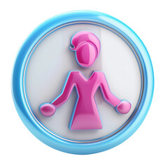 Sticker - 3D woman with Touchscreen , on isolated transparent background