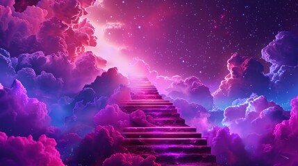 Poster - Stairway to Heaven in a Dreamy Sky