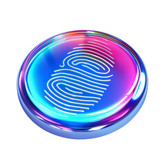 Poster - 3D icon - Fingerprint Sensor icon, on isolated transparent background