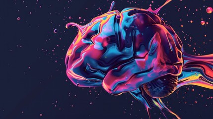 Sticker - Abstract Liquid Brain