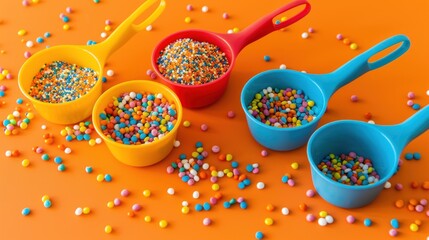 Sticker - Colorful Sprinkles in Measuring Cups