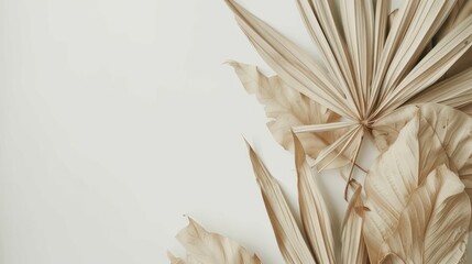 Sticker - Dried Palm Leaves on a White Background