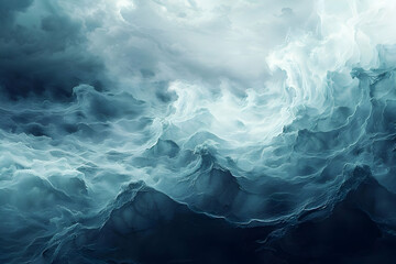 Sticker - Abstract Blue Ocean Waves Background