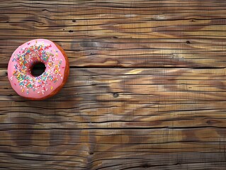 delicious donut on wooden background - ai