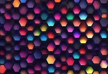 Wall Mural - 'style Origami gradient Geometric Multicolor background blurry Rainbow background hexagon design Dark'