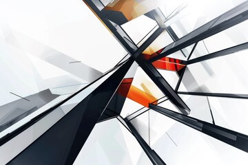 Wall Mural - Abstract geometric shapes in a modern design showcasing intersecting lines and a vibrant color palette