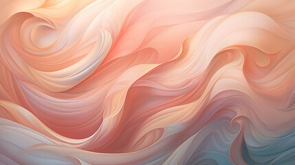 Sticker - Abstract Peach and Blue Swirls