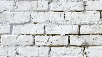 Canvas Print - Close up of urban white painted brick wall surface