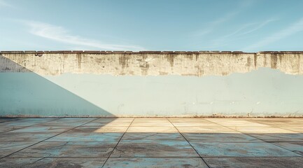 Sticker - concrete wall and water