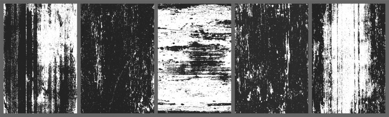 Wall Mural - Black and white grunge. Distress overlay texture. Abstract surface dust and rough dirty wall background concept. Worn, torn, weathered effect. Set vector illustration, EPS 10.