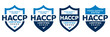 © IQ art_Design - HACCP Hazard Analysis Critical Control Points, Food Safety system, logo, badge, icon, sticker, label, emblem, stamp, symbol, green, golden, flat vector, isolated illustration. HACCP Certified.