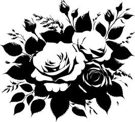 Wall Mural - rose silhouette