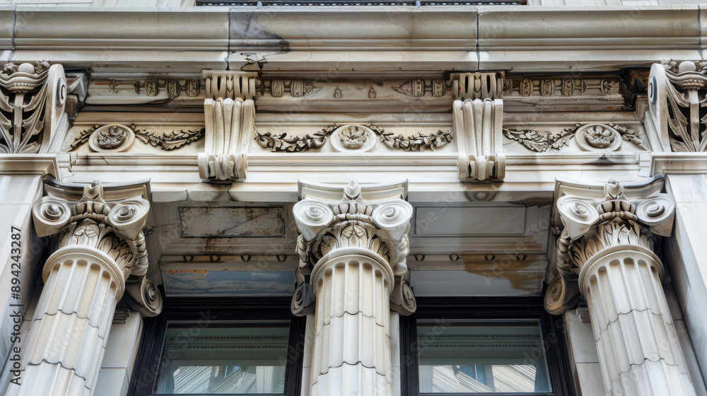 Detached Financial Building Exterior of a historic financial institution building with classic ...