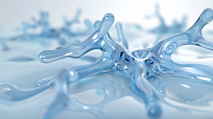 Wall Mural - The image is a close up of a blue liquid with a lot of bubbles