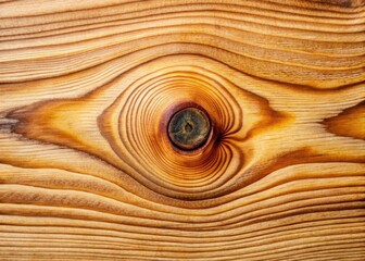 Poster - Rustic textured close-up of natural wood grain pattern on pine board showcasing intricate knots, swirls, and rings in warm earthy tones and soft focus.