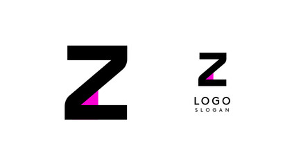 Wall Mural - Bauhaus flat unique Letter Z, color logo for business, tech apps, architectural brands. Minimal modular geometric design, simple modern branding. Vector logotype