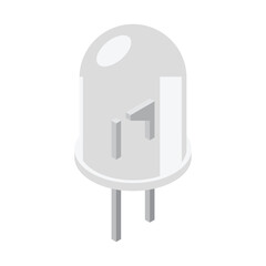 Wall Mural - white led isometric icon. led semiconductor composition. light emitting diode. electronic component 