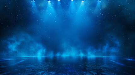 abstract background with stage lights, dark room for product presentation. showroom with spotlight a
