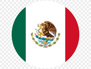 Wall Mural - Mexico flag button on png or transparent background. vector illustration. 