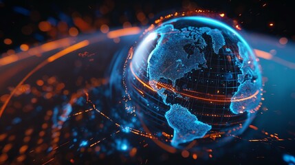 Global business digital earth concept