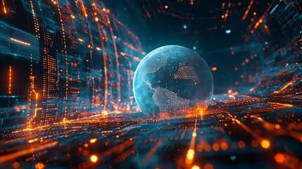 Global business digital earth concept
