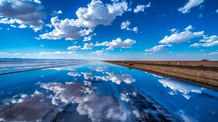 A beautiful sky with clouds and water.