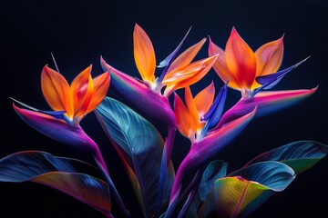 Canvas Print - Exotic Beauty: Vibrant Bird of Paradise Flowers in High-Resolution Photography with Artistic Compositions and Natural Lighting