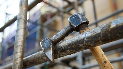 Wall Mural - Hammers are essential in setting up and dismantling scaffolding, ensuring secure and stable structures.