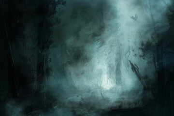 Wall Mural - an image depicting the concept of insidious whispers or thoughts creeping in from the shadows, focus