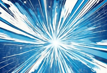 Wall Mural - 'star Explosion Abstract illustration gital background blue'