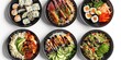 © irasutolive - Sushi Bowls with various toppings and fillings.