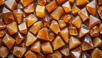 Wall Mural - Close-up of a Collection of Amber Crystals