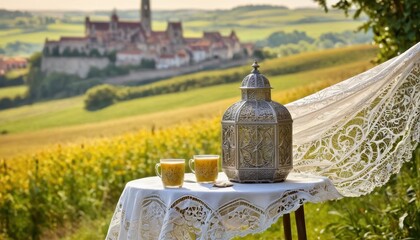 Wall Mural - Morning Tea in the Countryside.