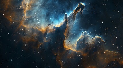 Wall Mural - colorful nebula gas cloud illuminating deep outer space with vibrant stellar gases and cosmic dust -