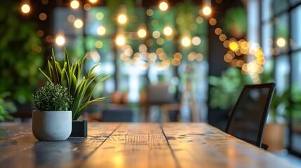 Fototapete - Business office without people with blurred bokeh background : Generative AI