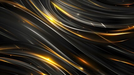 Poster - Abstract background with gold and black lines and light effect