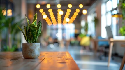 Poster - Blur background of modern office interior design  Contemporary workspace for creative business : Generative AI