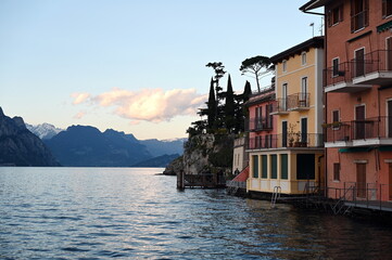 Poster - Abend bei Malcesine am Gardasee