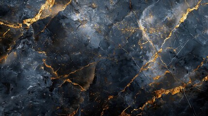 Aufkleber - Textured of the black marble background Gold and white patterned natural of dark gray marble texture black Pietra Italian marbel texture background Black marble gold pattern luxury dar : Generative AI