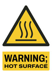 Wall Mural - ISO warning safety signs tex variation_warning ; hot surface size a4/a3/a2/a1