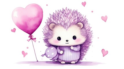 Sticker - purple hedgehog 