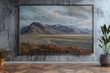 © Miftah - ai generative landscape painting frame on the living room wall