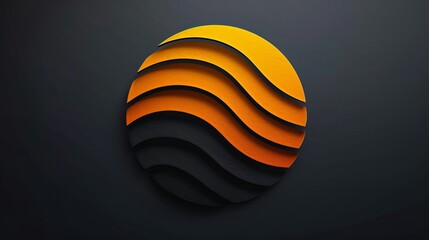 Wall Mural - Abstract Orange And Black Wave Design